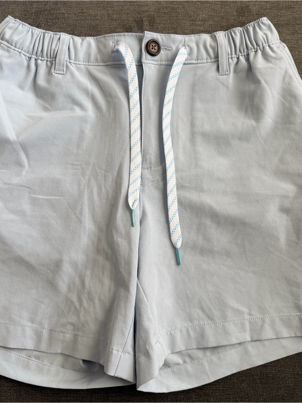 chubbies Light Blue Elastic Waist Athletic Shorts with Drawstring